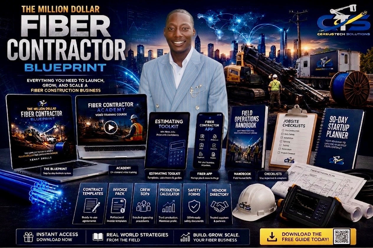 The complete Million Dollar Fiber Contractor system — blueprint, academy, Crew Sync app, toolkits and bonuses